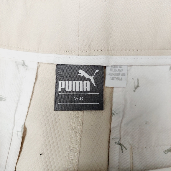 Puma Cream Summer Slash Pockets Zip Up Flat Front Summer Shorts P6749 - Picture 7 of 9